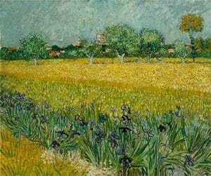 Vista de Arles com lírios, Van Gogh, 1888